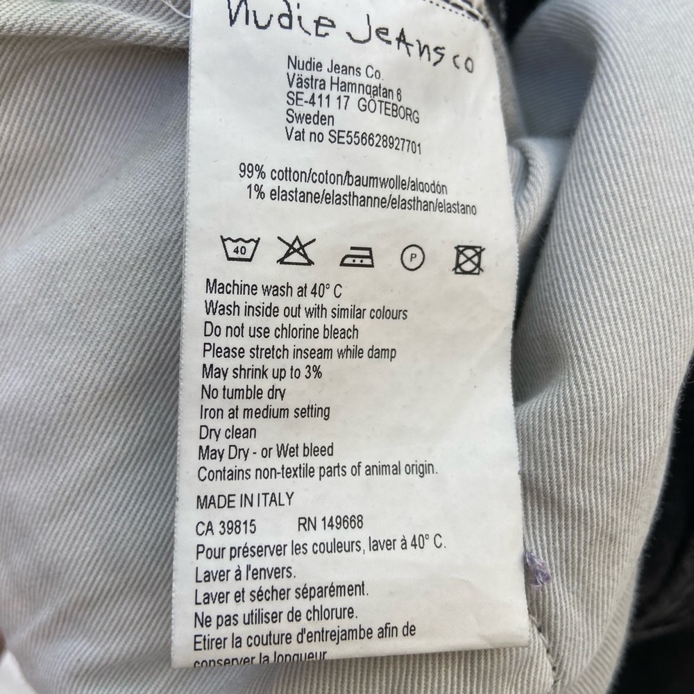 Nudie Jeans Skinny Dark Black Denim Lean Dean / Black Ridge - Picture 7 of 9